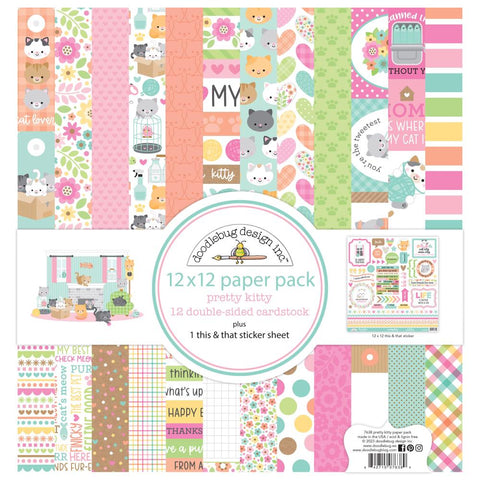 Pretty Kitty - Doodlebug - Double-Sided Cardstock 12"X12" Collection Pack