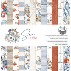 Sea La Vie - P13 - Double-Sided Paper Pad 12"X12" 12/Pkg