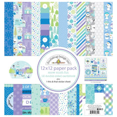 Snow Much Fun - Doodlebug - Double-Sided Paper Pack 12"X12" 12/Pkg (3912)