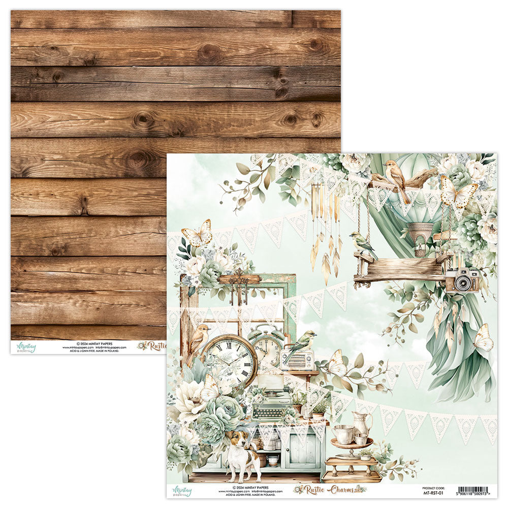 Patterned Paper Rustic Rustic Charms - Mintay Papers - 12