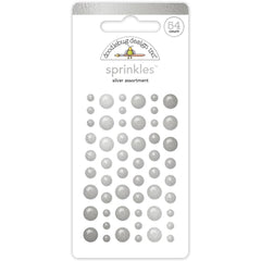 Happy Healing - Doodlebug  - Sprinkles Adhesive Enamel Shapes - Silver Dots Assortment (2144)