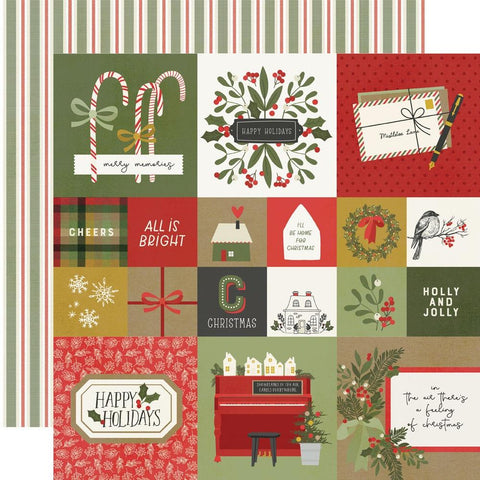 The Holiday Life - Simple Stories - Double-Sided Cardstock 12"X12" - 2"x2"/4"x4" Elements