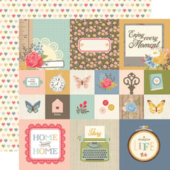 Front Porch - Simple Stories - Double-Sided Carstock 12"X12" - 2"x2"/4"x4" Elements