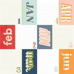 For the Record - Simple Stories - Double-Sided Cardstock 12"X12" - 2"x2"/4"x4" Elements (Jan - Jun)