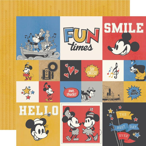 Say Cheese Classic Mouse - Simple Stories - Double-Sided Cardstock 12"X12" - 2"x2"/4"x4" Elements