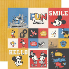 Say Cheese Classic Mouse - Simple Stories - Double-Sided Cardstock 12"X12" - 2"x2"/4"x4" Elements