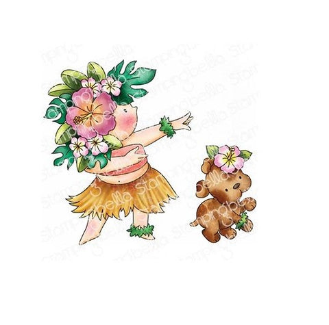 Stamping Bella - Cling Stamps - Summer Bundle Girl & Puppy Hula Dance