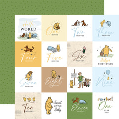 Winnie the Pooh Baby - Echo Park - 12"x12" Patterned Paper - 2x2 Journaling Cards