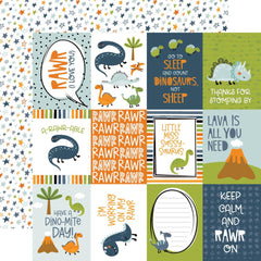 Dino-Mite - Echo Park - Double-Sided Cardstock 12"X12" - 3"X4" Journaling Cards