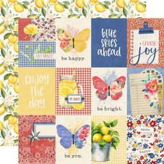 Simple Vintage Linen Market - Simple Stories - Double-Sided Cardstock 12"X12" - 3"x4" Elements