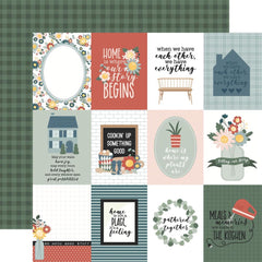 Good To Be Home - Echo Park  - Double-Sided Cardstock 12"X12" -  3"x4" Journaling Cards