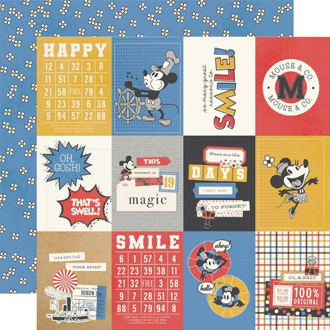 Say Cheese Classic Mouse - Simple Stories - Double-Sided Cardstock 12"X12" - 3"x4" Elements
