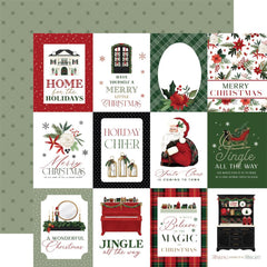 A Wonderful Christmas  - Carta Bella - Double-Sided Cardstock 12"X12" - 3"x4" Journaling Cards