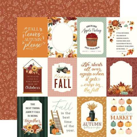 Harvest - Carta Bella - Double-Sided Cardstock 12"X12" - 3"x4" Journal Cards