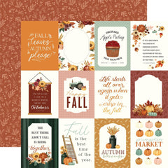 Harvest - Carta Bella - Double-Sided Cardstock 12"X12" - 3"x4" Journal Cards