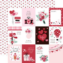 Valentine's Day - Echo Park - Double-Sided Cardstock 12"X12" - 3"x4" Journaling Cards