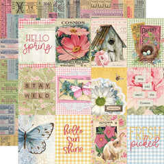 Simple Vintage Spring Garden - Simple Stories - 12"x12" Double-sided Patterned Paper - 3"x4" Elements