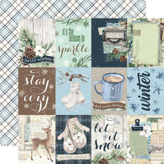 Simple Vintage Fresh Snow - Simple Stories - Double-Sided Cardstock 12"X12" - 3"x4" Elements