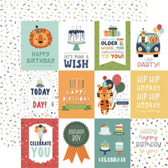 A Birthday Wish (BOY) - Echo Park - Double-Sided Cardstock 12"X12" - 3"X4" Journaling Cards