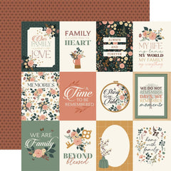 Family - Echo Park - Double-Sided Cardstock 12"X12" - 3"x4" Journaling Cards
