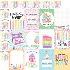 Make A Wish Birthday Girl  - Echo Park - Double-Sided Cardstock 12"X12" - 3"x4" Journaling Cards