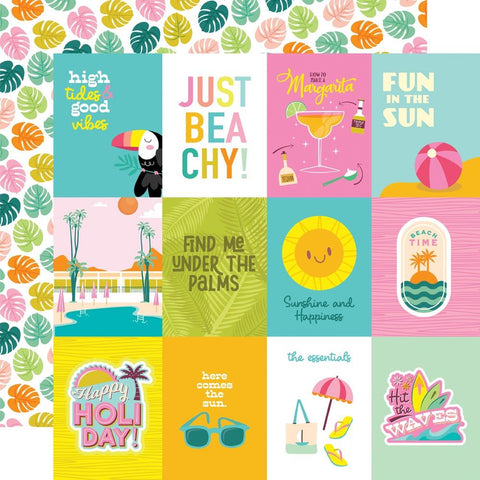 Just Beachy - Simple Stories - Double-Sided Cardstock 12"X12" - 3"x4" Elements