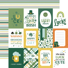 Lucky Charm - Echo Park - Double-Sided Cardstock 12"X12" - 3"x4" Journaling Cards
