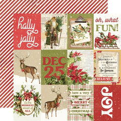 Simple Vintage Yuletide -Simple Stories - Double-Sided Cardstock 12"X12" - 3"x4" Elements