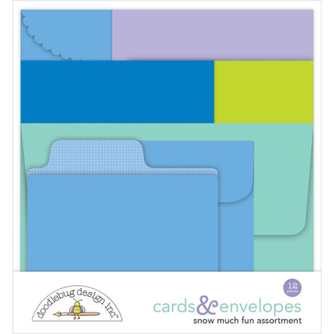 Snow Much Fun - Doodlebug - Cards & Envelopes 12/Pkg (3738)