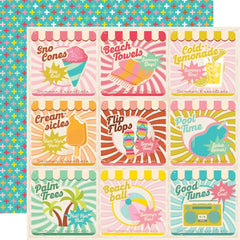 Retro Summer - Simple Stories - Double-Sided Cardstock 12"X12" - 4"X4" Elements
