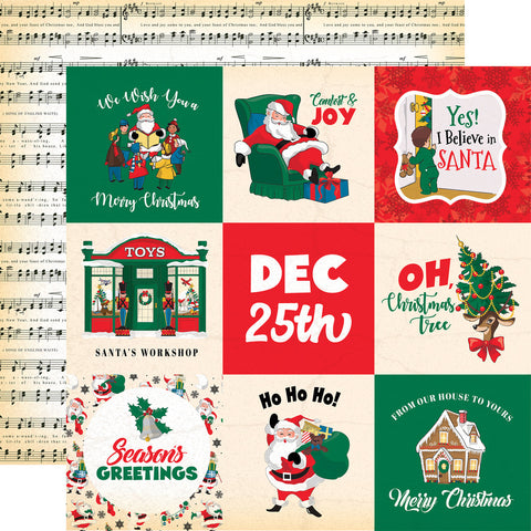 Season's Greetings - Carta Bella - Double-Sided Cardstock 12"X12" - 4"x4" Journaling Cards