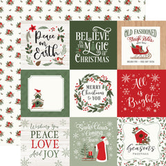 Christmas Time - Echo Park - Double-Sided Cardstock 12"X12" - 4"x4" Journaling Cards