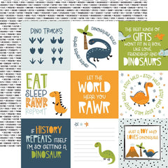 Dino-Mite - Echo Park - Double-Sided Cardstock 12"X12" - 4"X4" Journaling Cards