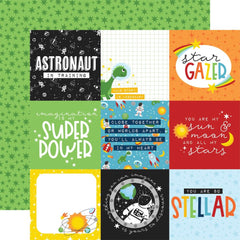 Blasts Off - Echo Park - Double-Sided Cardstock 12"X12" - 4"x4" Journaling Cards