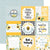 Bee Happy - Echo Park - Double-Sided Cardstock 12"X12" - 4"X4" Journaling Cards
