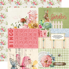 Simple Vintage Spring Garden - Simple Stories - 12"x12" Double-sided Patterned Paper - 4"x6" Elements