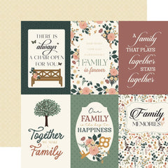 Family - Echo Park - Double-Sided Cardstock 12"X12" - 4"x6" Journaling Cards