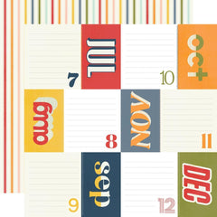 For the Record - Simple Stories - Double-Sided Cardstock 12"X12" - 4"x6" Elements (Jul - Dec)