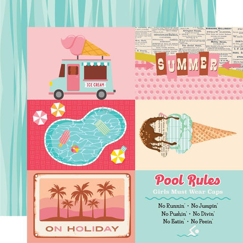 Retro Summer - Simple Stories - Double-Sided Cardstock 12"X12" -  4"X6" Elements