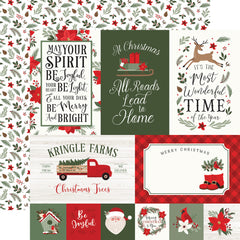 Christmas Time - Echo Park - Double-Sided Cardstock 12"X12" - 4"x6" Journaling Cards