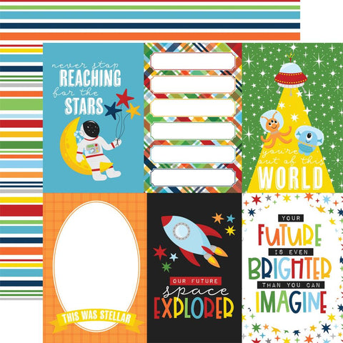 Blasts Off - Echo Park - Double-Sided Cardstock 12"X12" - 4"x6" Journaling Cards