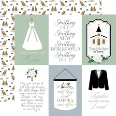 Wedding Bells - Echo Park - Double-Sided Cardstock 12"X12" - 4"x6" Journaling Cards