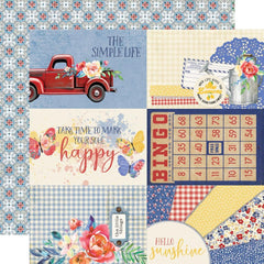 Simple Vintage Linen Market - Simple Stories - Double-Sided Cardstock 12"X12" - 4"x6" Elements