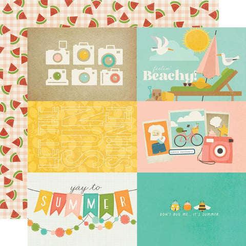 Summer Snapshots - Simple Stories - Double-Sided Cardstock 12"X12" - 4"x6" Elements