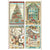 Christmas Greetings - Stamperia - A4 Rice Paper - 4 Cards (9038)