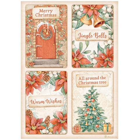 All Around Christmas - Stamperia - A4 Rice Paper - 4 Cards (9151)