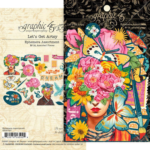 Let's Get Artsy - Graphic45 - Ephemera Die-Cut Assortment (5024)