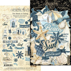 The Beach Is Calling  - Graphic 45 - Ephemera Die-Cut Assortment (5413)