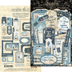 The Beach Is Calling  - Graphic 45 - Chipboard Tags & Frames (5420)