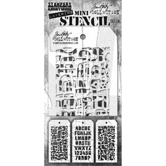 Tim Holtz - Mini Layered Stencil Set 3/Pkg - #58